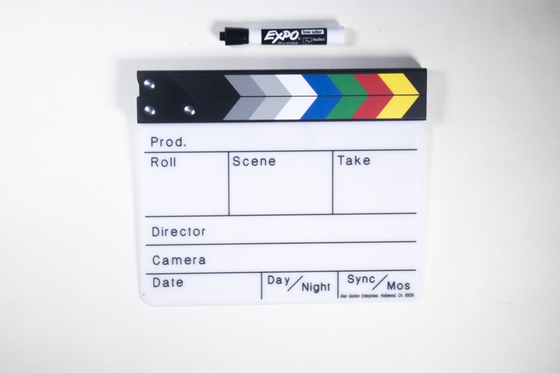 A clapboard with an Expo dry erase marker